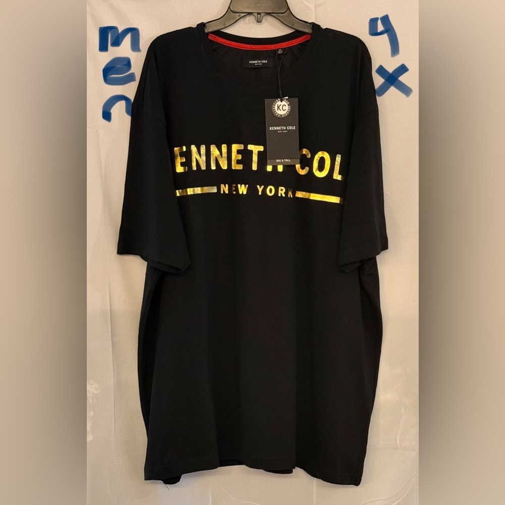 Kenneth Cole Black Tee with Metallic Gold Logo